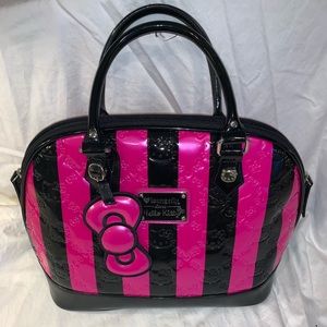 Hello Kitty Patent Leather Tote - Black/Pink